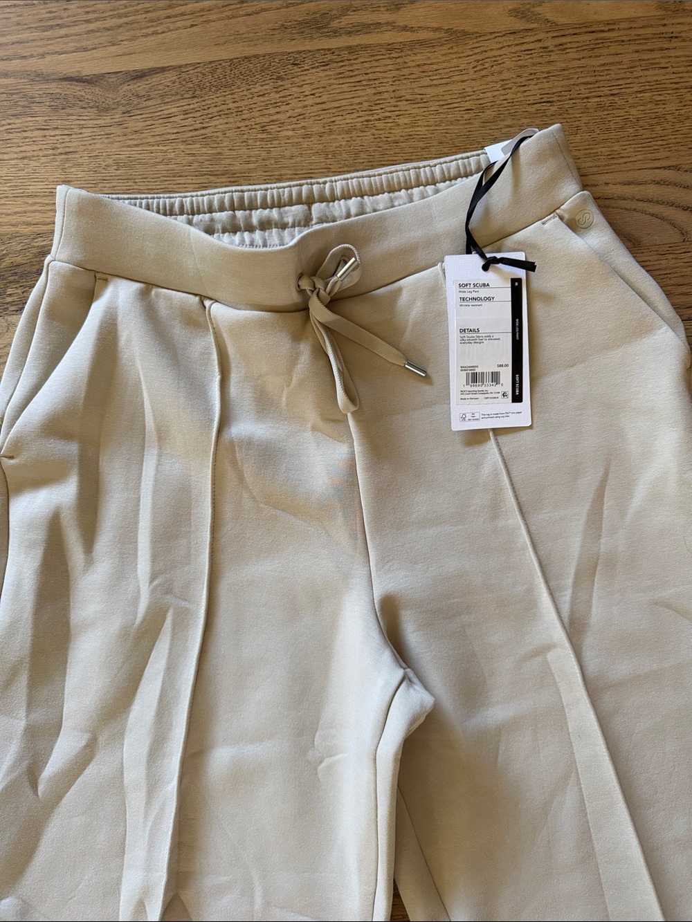 CALIA by Carrie Underwood Soft Scuba Wide Leg Pants in Cream - Picture 6 of 8